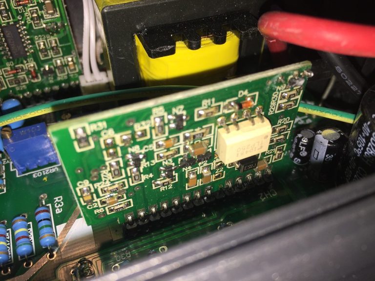 A 300 watt pure sine wave power inverter that converts 12 volt DC vehicle power to household AC power